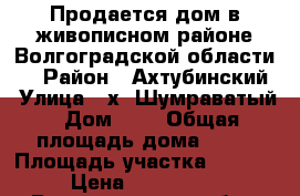 Продается дом в живописном районе Волгоградской области.  › Район ­ Ахтубинский › Улица ­ х. Шумраватый › Дом ­ 5 › Общая площадь дома ­ 68 › Площадь участка ­ 14 000 › Цена ­ 1 250 000 - Волгоградская обл., Волгоград г. Недвижимость » Дома, коттеджи, дачи продажа   . Волгоградская обл.,Волгоград г.